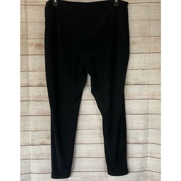 Ruby Ribbon Black Faux Moleskin Stretch Crop Leggings 3XL - Picture 4 of 5